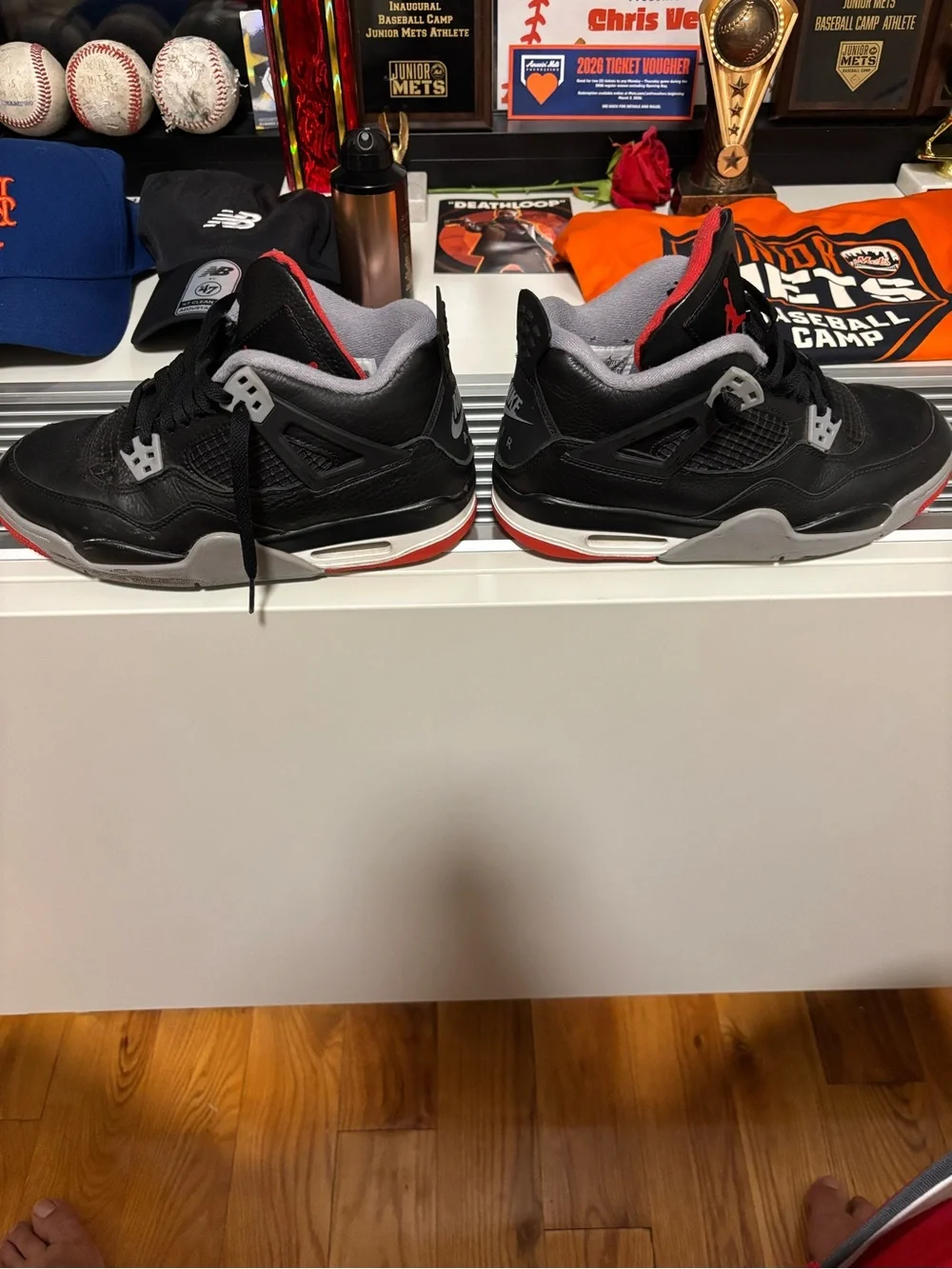 Jordan Black and Red Retro Basketball Sneakers